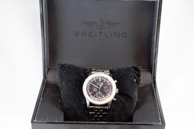 Breitling Silver Spatiographe Montbrillant Navitimer 10 Min Chronograph Watch