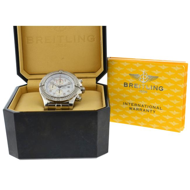Breitling White Super Avenger A13370 48mm Stainless Steel Watch
