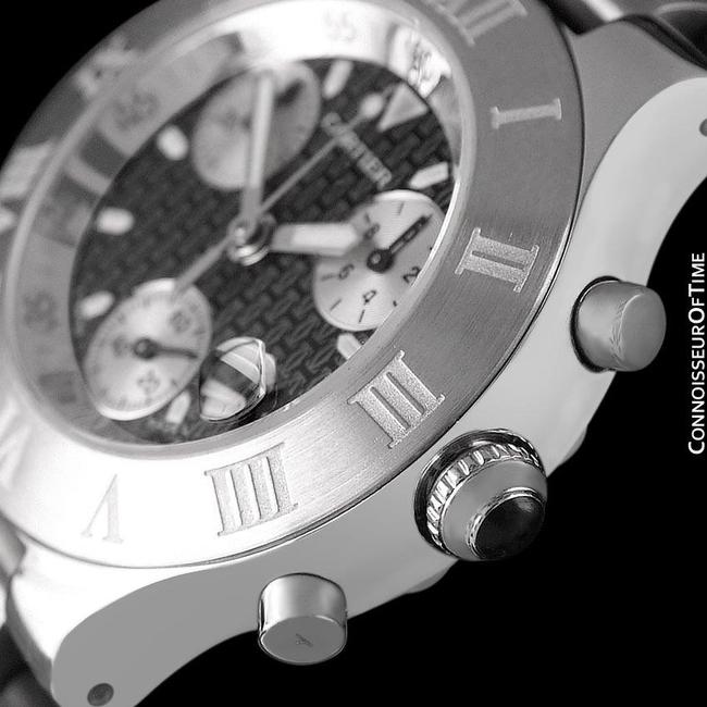Cartier Dark Gray 21c Mens Chronoscaph Chronograph Ref. 2424 - Stainless Steel Watch