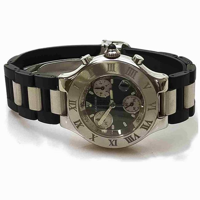 Cartier Black W10198u2 Chronoscaph 21 38mm Dial 860rl557 Watch