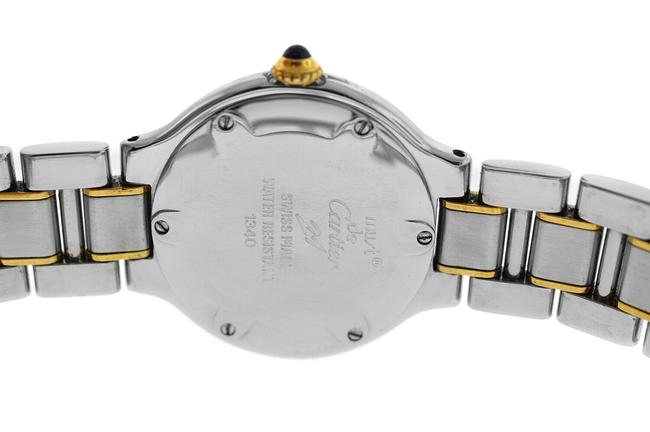 Cartier Yellow Gold Silver Must De 1340 Ladies Quartz Steel 28mm Watch
