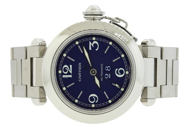Cartier Stainless Steel Box Pasha C 35mm Big Date 2475 Navy With Watch