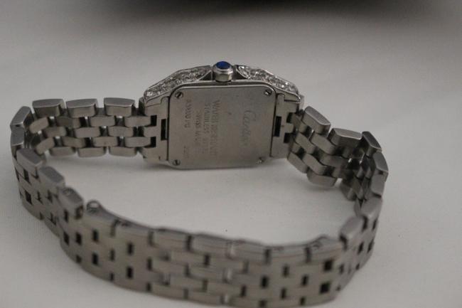Cartier Silver Santos Demoiselle Stainless Steel Diamond Ladies Watch