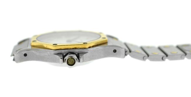 Cartier Gold Silver Santos Octagon 18k Yellow Steel 30mm Watch