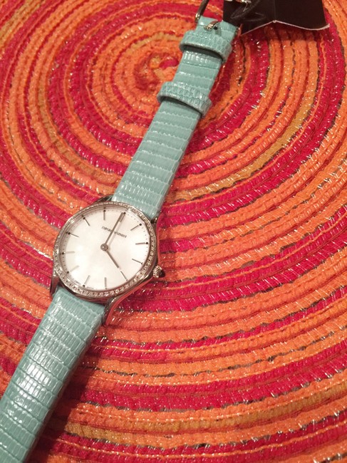 Emporio Armani White Swiss Made Women Lizard Leather Strap Ars7011 Watch