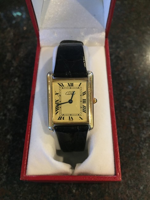 Cartier Gold Ivory Classic Tank De Must Unisex Quartz Watch