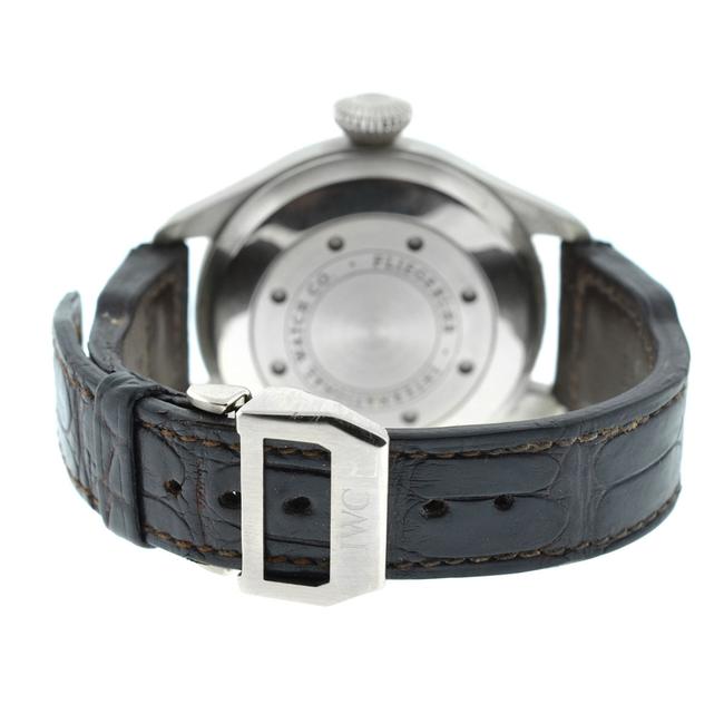 IWC Grey Big Pilot Iw5004-02 18k White Gold Leather Strap Watch