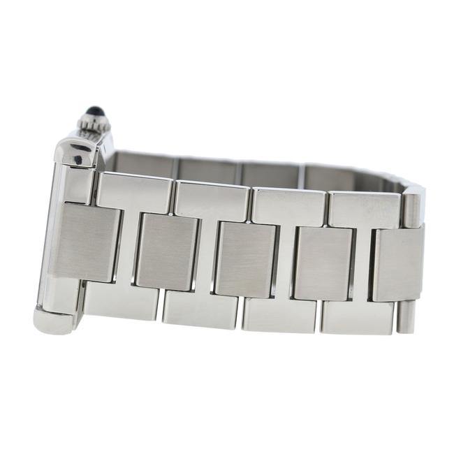 Cartier White XL Tank Solo Stainless Steel Mens Watch