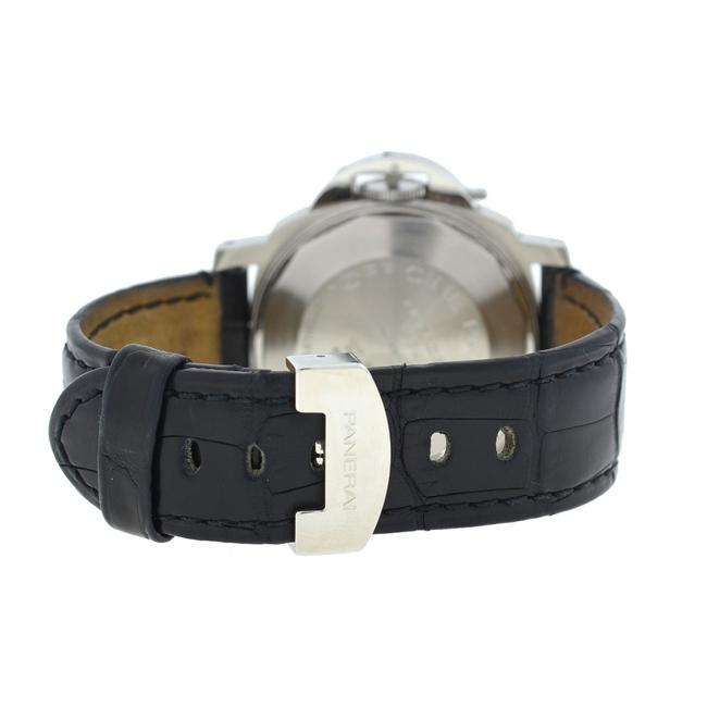 Panerai Black Luminor Pam00125 Power Reserve Leather Strap Watch