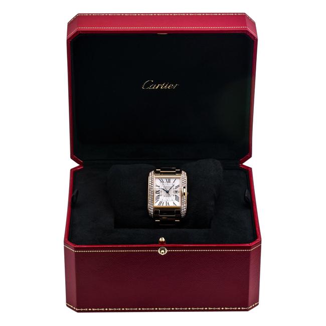 Cartier Silver Tank Anglaise Wt100003 30mm Flinque Dial with 1.74 Ct Watch