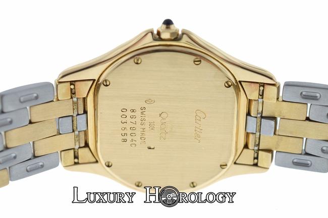 Cartier Two Tone Cougar Panthere 887904c Midsize 33mm Quartz 18k Gold Watch