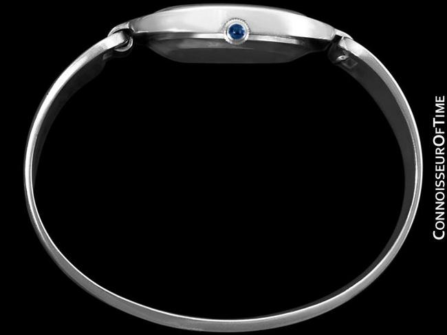 Corum Dark Sky Blue "Love Bond" Ladies Vintage Bangle Bracelet Sterling Silv Watch