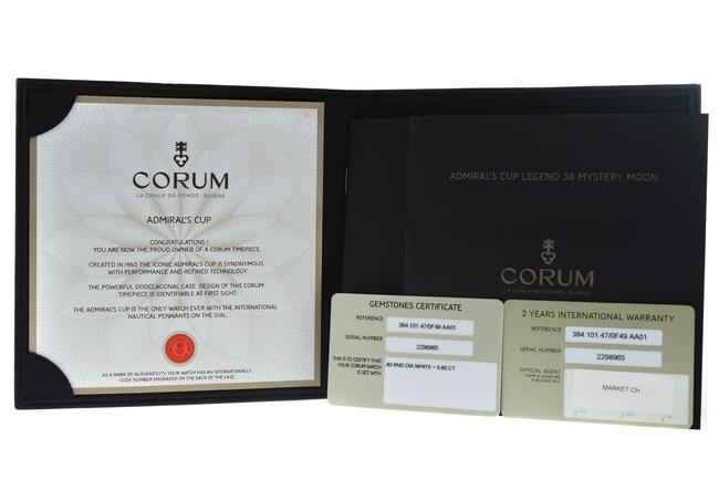 Corum Silver Admirals Cup Legend Mystery Moon 384.101.47/0f49 Aa01 Diamond 38 Watch
