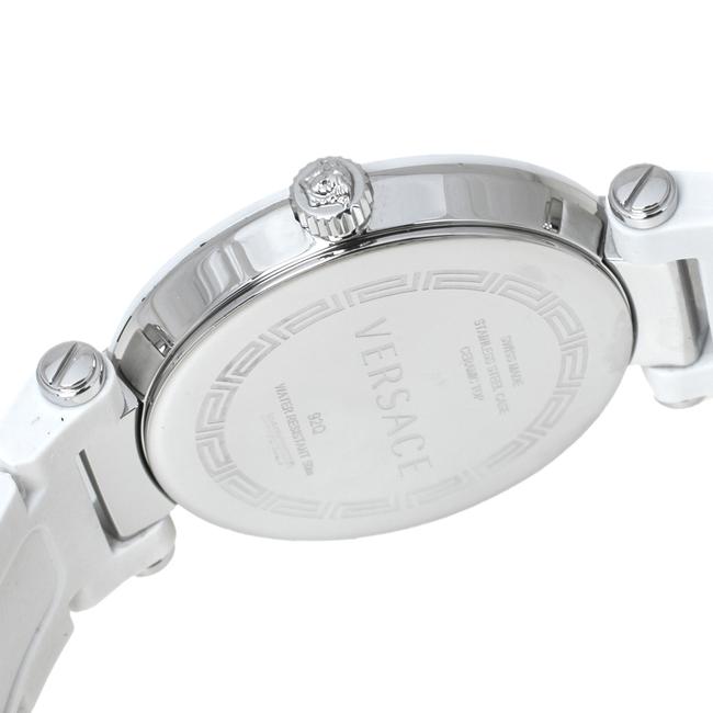 Versace White Mother Of Pearl White Ceramic Stainless Steel Rubber Reve 92q Womens Wristwatch 35 Mm Watch
