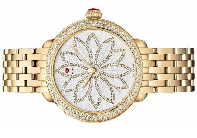 Michele Gold Serein Stainless Flower Diamond Mww21a000056 Watch