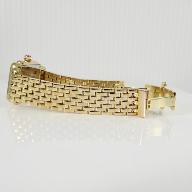 Michele Gold Plated Mother Of Pearl Diamond Deco Watch