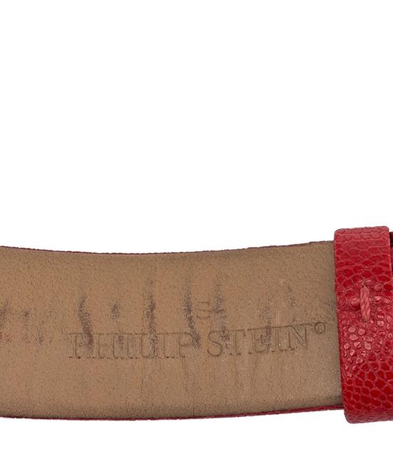 Philip Stein Silver & Red Ladies Dual Time Zone Mop Wrist (28721) Watch