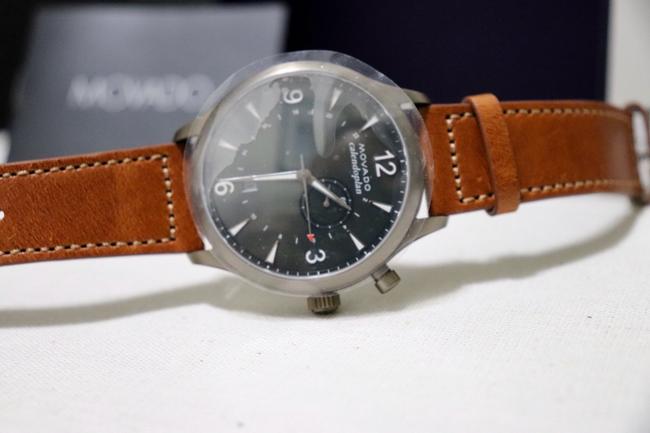Movado Medium Green Mens Heritage Leather Strap 43mm Watch