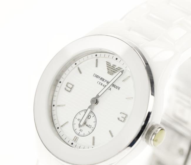 Emporio Armani White Round Dial Watch