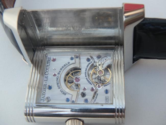 Jaeger-LeCoultre White Gold and Black Leather Reverso Septantieme Ltd To 500 Pieces - Platinum Model 28800 V/H Watch