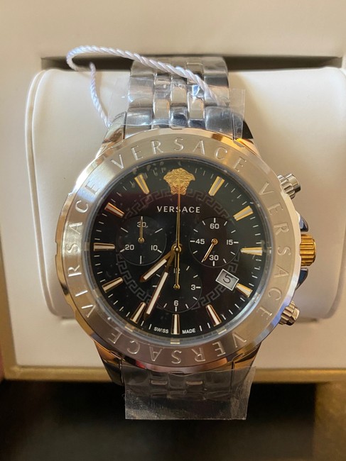 Versace Chrono Signature Stainless Steel Bracelet Watch