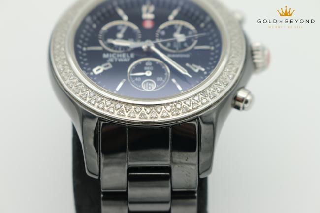Michele Black Ceramic Diamond Bezel Jetway Watch