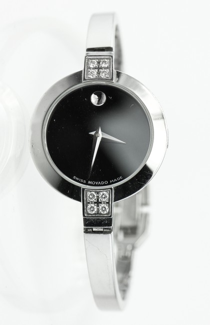 Movado Silver Stainless Steel Museum Diamond 84 A1 1830s Watch