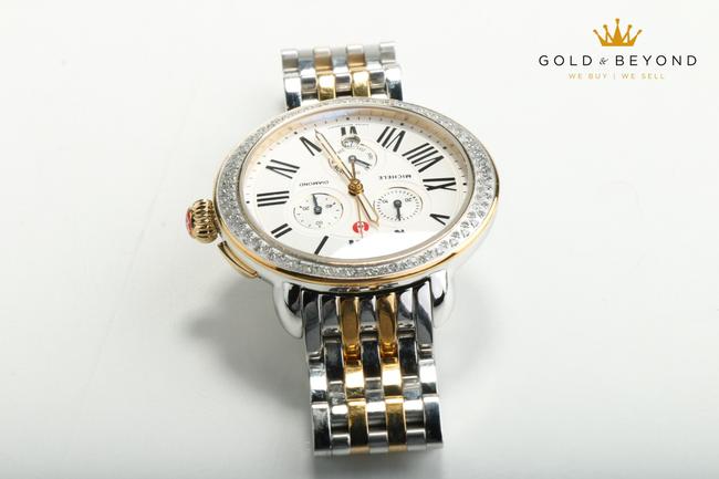 Michele Silver/Gold/White Serein Two Tone Diamond Watch