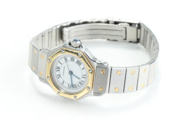 Cartier Silver/Gold Santos Octagon 25mm Watch