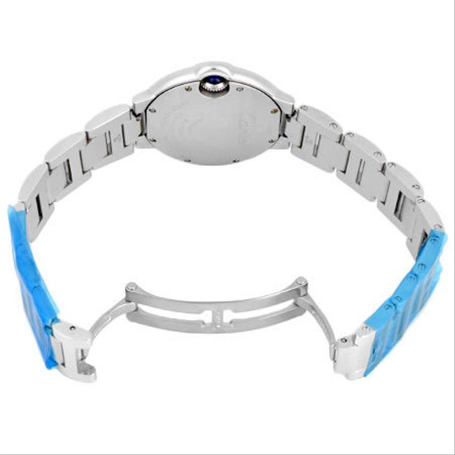 Cartier Baron Blue Stainless Steel Ladies Silver Dial W6920071 Watch