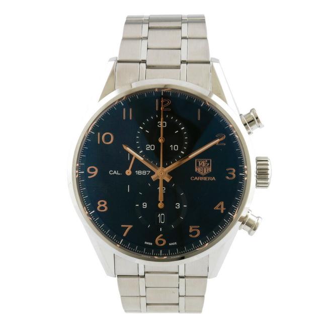 TAG Heuer Carrera Chronograph Caliber 1887 Car2014 Silver Black Mens Stainless Steel Watch