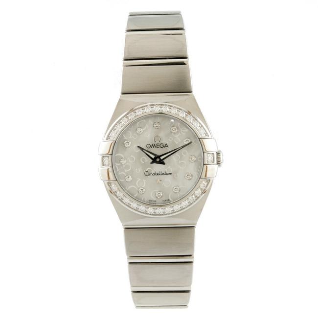 Omega Bezel Diamond 12p Constellation Silver White Ladies Stainless Steel Watch