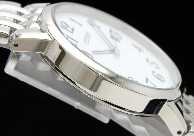 Citizen Solar Eco-drive Date White Dial Ss Mens E111-s067901 Bm6770-51b Watch