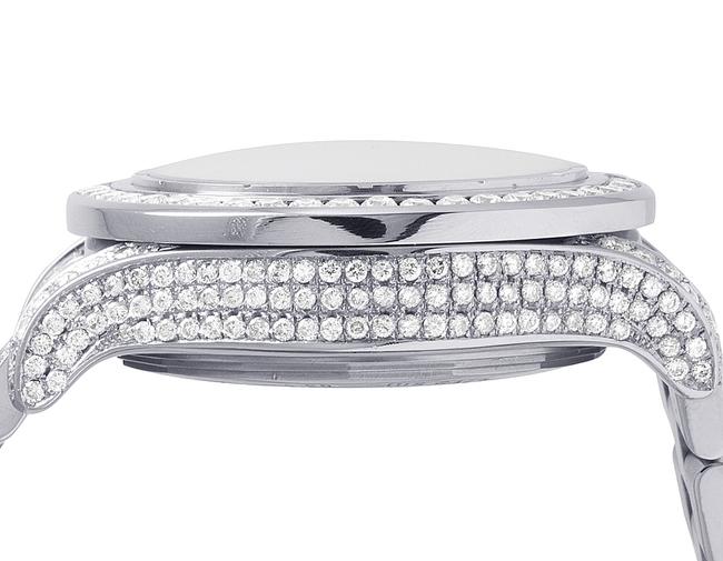 Breitling Stainless Steel White 23 Ct XL Custom A13370 Super Avenger 48mm Diamond Watch