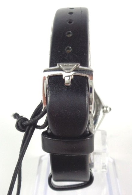 Emporio Armani Black/Silver Swiss Ars7012 Sunray Dial & Leather Strap Watch