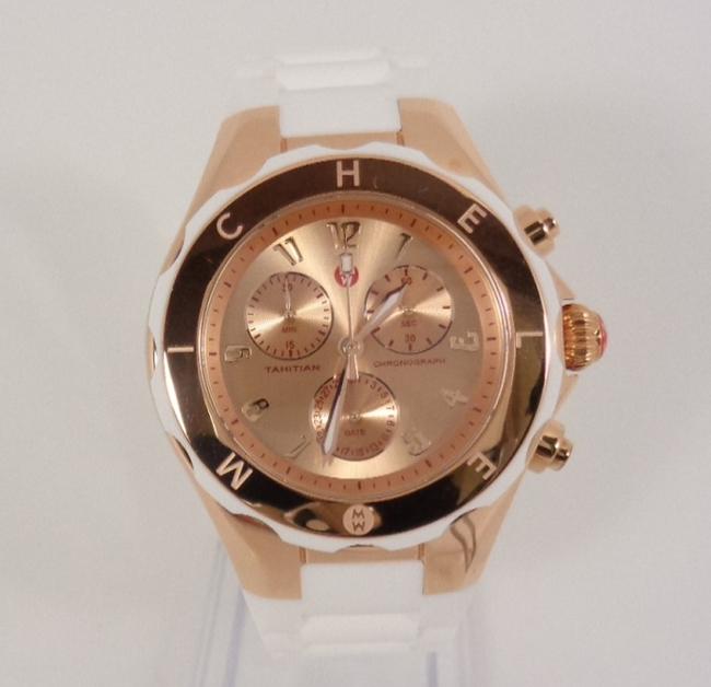 Michele Rose Gold/White Jelly Mww12f000030 Tone Dial Silicon Watch