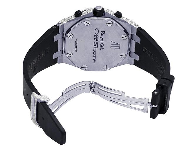 Audemars Piguet Mens Royal Oak Offshore 42mm Stainless Steel Rubber Strap Diamond 12.5 Ct Watch