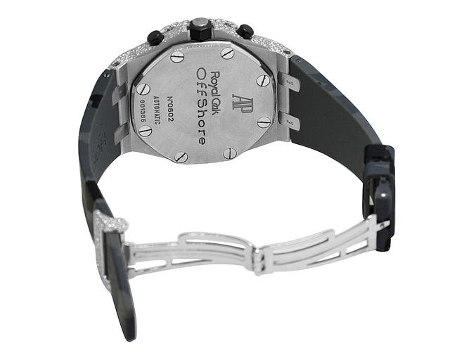 Audemars Piguet Stainless Steel Mens Royal Oak Offshore 42mm Camo Strap Diamond 17.75 Watch