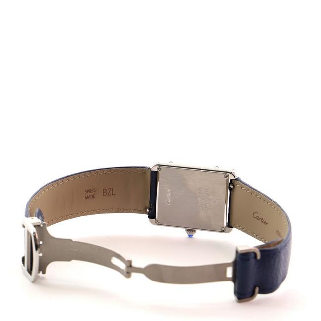 Cartier White Tank Solo Quartz Stainless Steel and Leather 27 Watch
