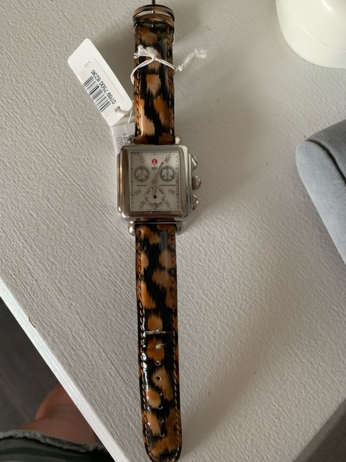 Michele Stainless Steel and Mother Of Pearl Face Silver Deco Diamond Dial Model Mww06p00014 Watch