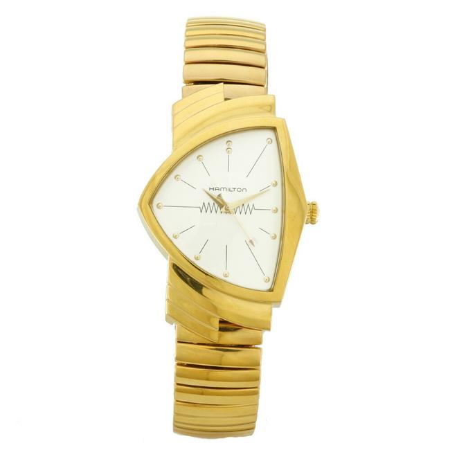 Hamilton Flex Breath 60th Anniversary Model Bellows Belt Ventura H243010 Gold Mens Stainless Steel Watch