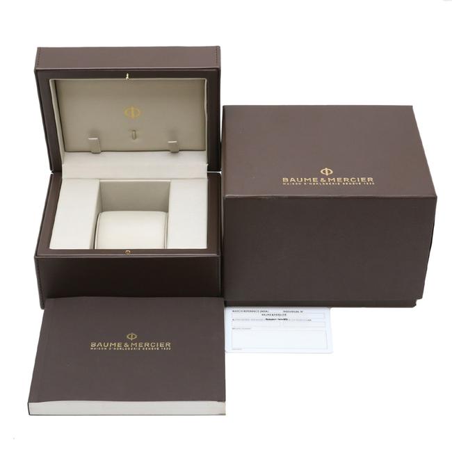 Baume & Mercier Mersche Clifton Mens 65717 Moa10141 Stainless Steel Silver Arabian Dial Watch