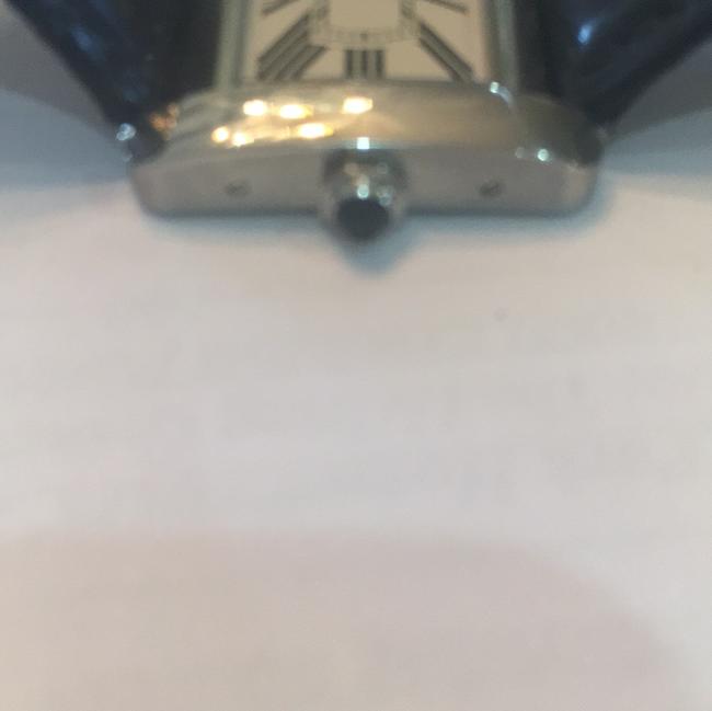 Cartier Silver Black Unisex Tank Divan 2600 Watch