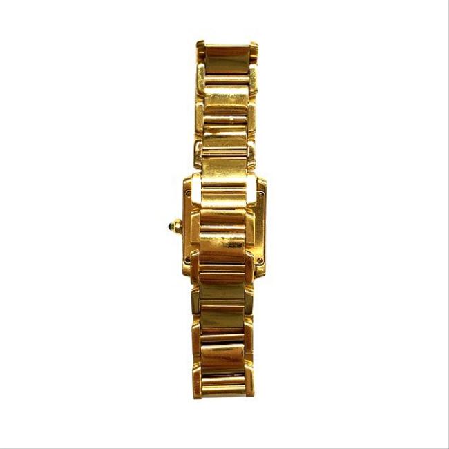 Cartier Great Condition Tank Francaise 18 Karat Yellow Gold Ladies Wrist Watch