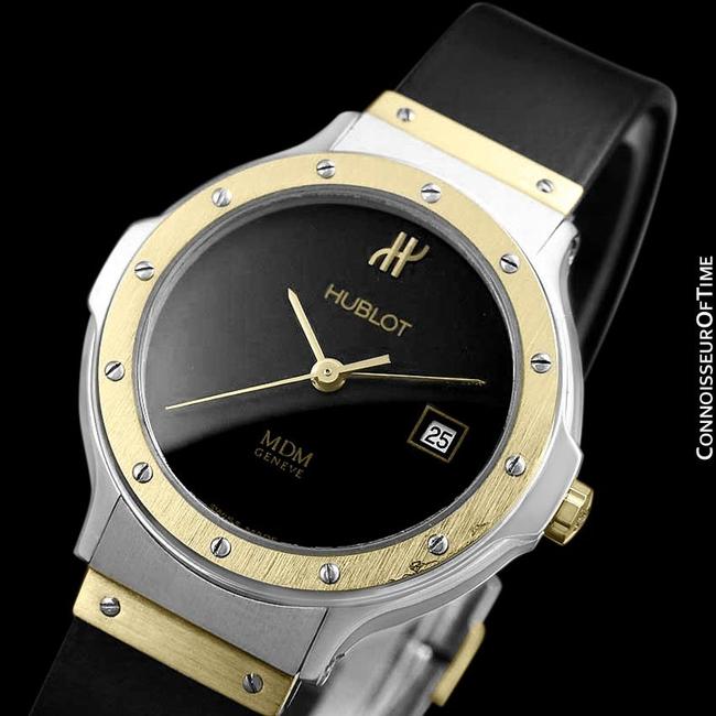 Hublot Black Mdm Ladies Rubber Bracelet Luxury Sports Stainless Stee Watch
