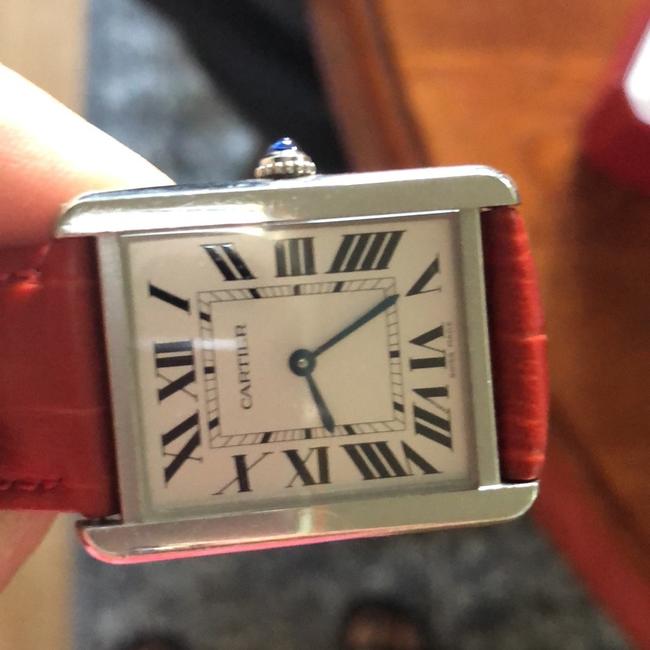 Cartier Silver Face Tank Watch