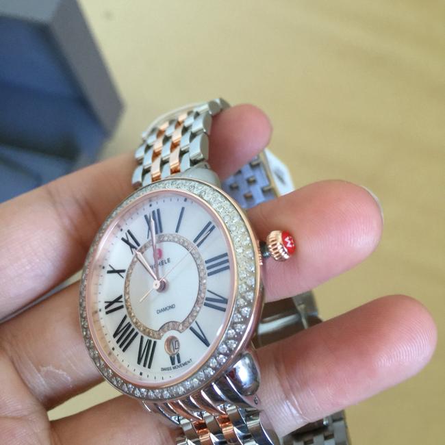 Michele Rose-gold/ Silver Nwot Serein 16 Diamond Two-tone Diamond Mw21b01d2963 Watch