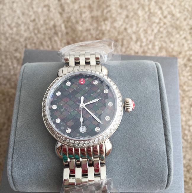 Michele Silver/ Black Csx-36 Diamond Mosaic Mop Diamond Dial Mw03r01a1928 Watch