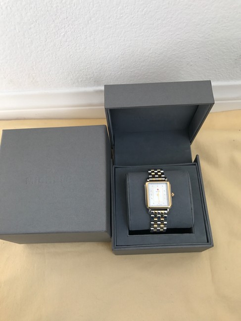 Michele Gold / Silver Deco Ii 2 Tones Mop Mww06x000027 Watch