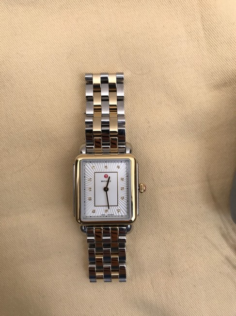Michele Gold & Silver Deco Ii 2 Tones Mop Mww06x000027 Watch